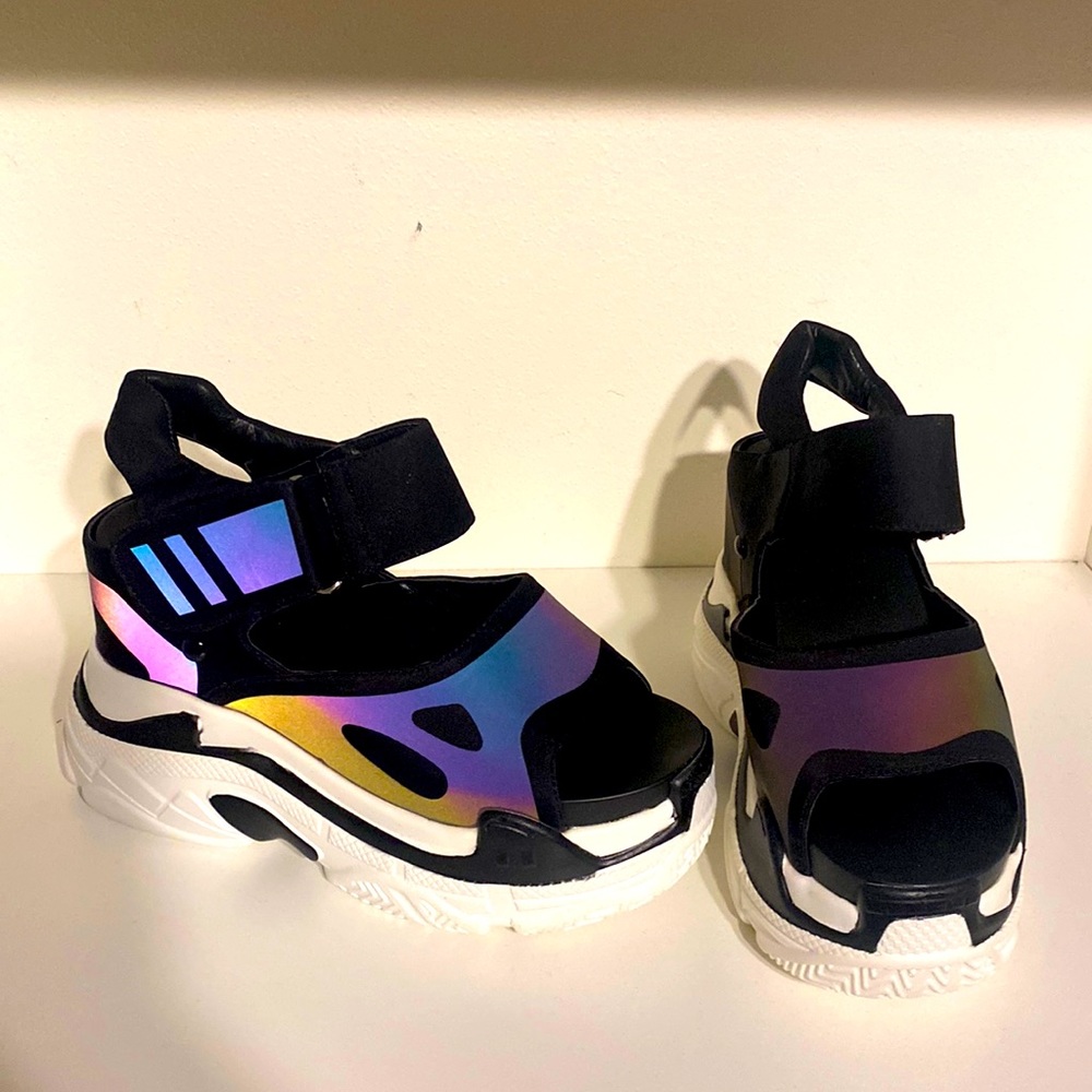 Brand New Akira Holographic platform sandal